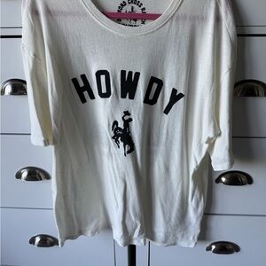 Z Supply White 'Howdy' Short Sleeve Tee